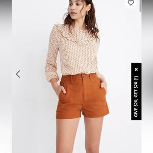 Madewell Brown Camp Shorts Women Size Large